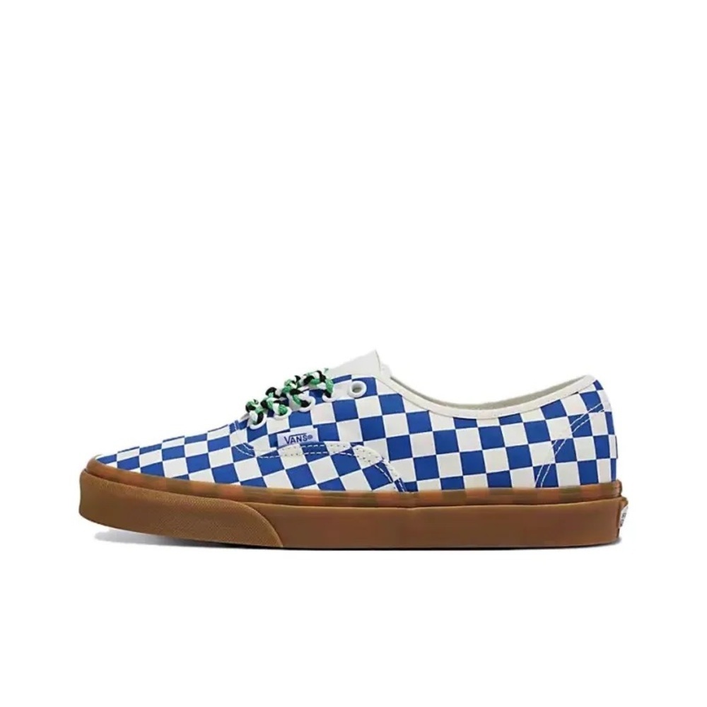 Authentic Vans 'Checkerboard Blue Gum Braided Laces' Blue